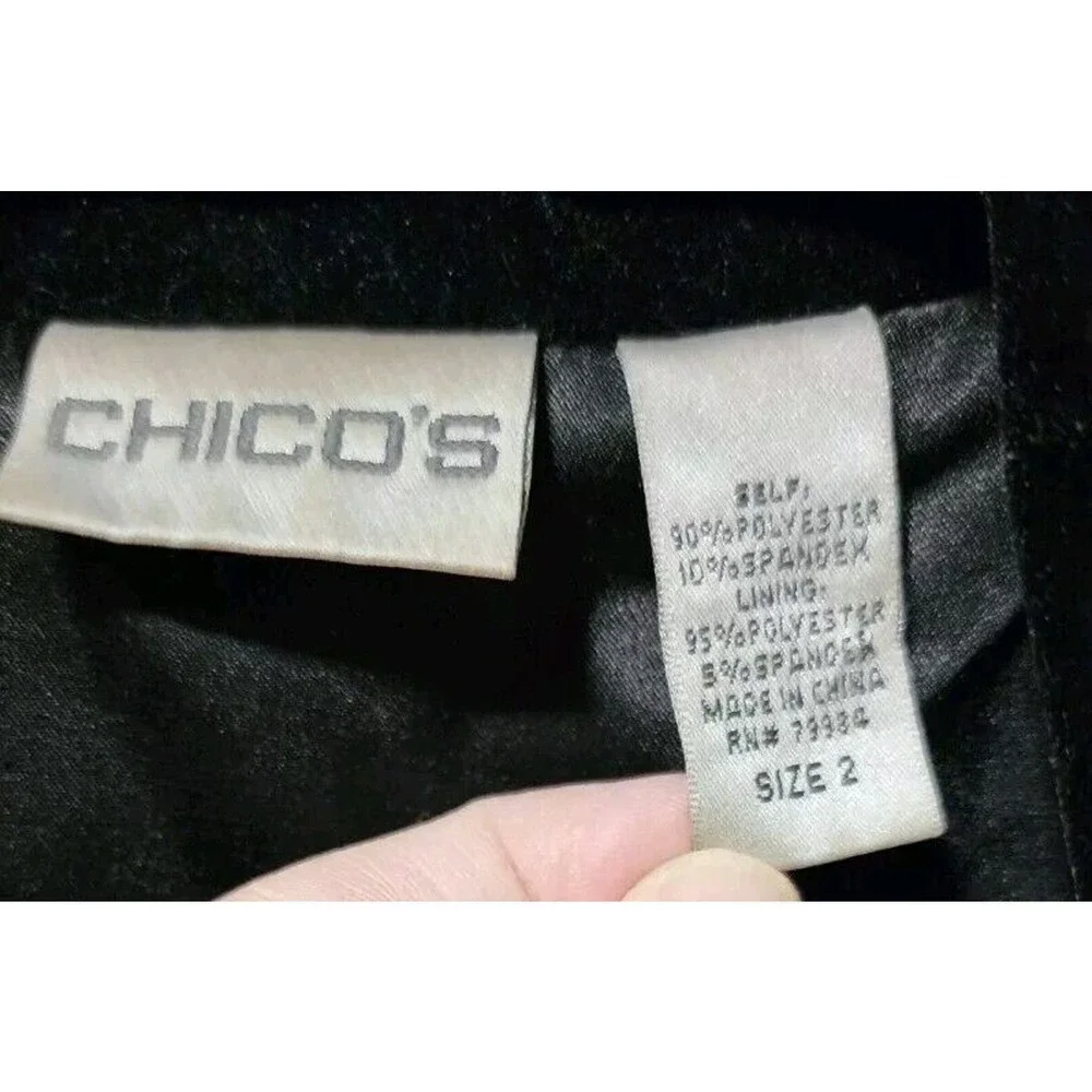 CHICO'S Black Long Sleeve Zip up Women Jacket Size 2 Very Soft